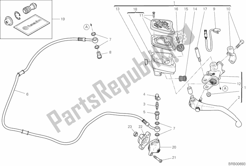 All parts for the Clutch Control of the Ducati Diavel 1260 Thailand 2019